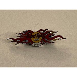 Hard Rock Cafe Pin Pinback Detroit Michigan Flames MA1